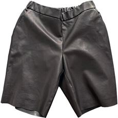 BTF LEATHER SHORTS, LEATHER SHORT LONG, BLACK